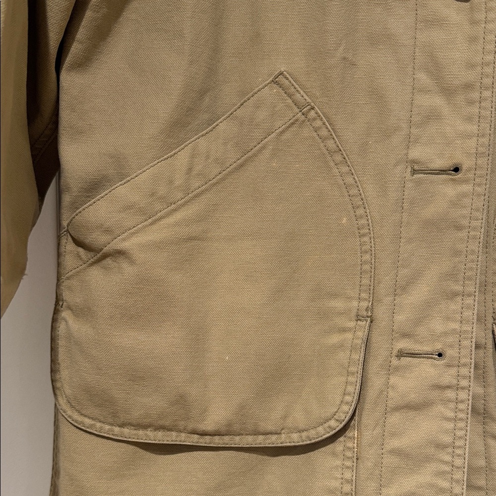 Lands' End Tan Utility Jacket with Brown Corduroy Collar - Picture 2 of 14
